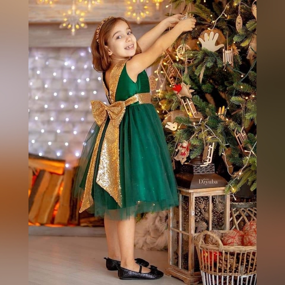 Emerald green party dress  Christmas party dress